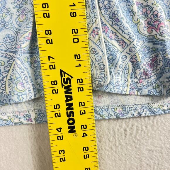 Lauren Ralph Lauren Pajama Shirt Women's Size Small Blue Button Up Collared - Picture 4 of 10